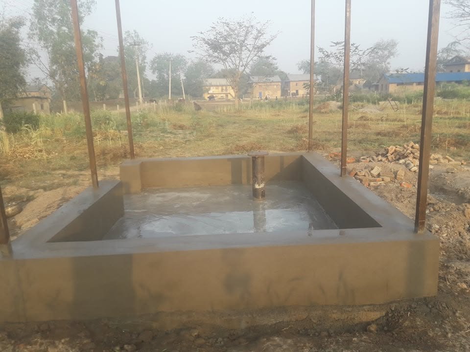 Concrete water tank under construction